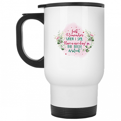 14 oz. White Travel Mug
