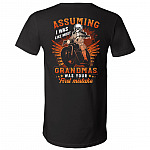 Assuming I Was Like Most Grandmas Was Your First Mistake Print On Back Only T-Shirt - V-Neck Shirt, Black, V-Neck T-Shirt