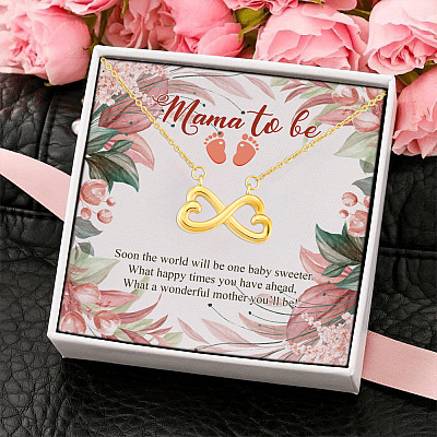 Alternative view of Mama to Be What a Wonderful Mother You Will Be New Mom Gift Infinity Heart Pendant Necklace