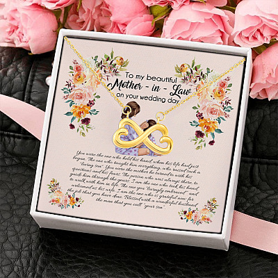 Alternative view of To My Mother in Law Thank You for Raising the Man of My Dreams Infinity Heart Pendant Necklace
