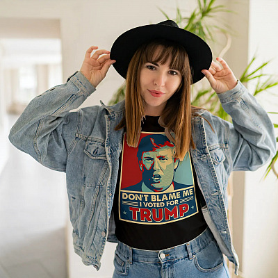 Alternative view of Don't Blame Me I Voted For Trump President T-shirt - V-neck - Pro Trump Anti Biden 2021 Shirt