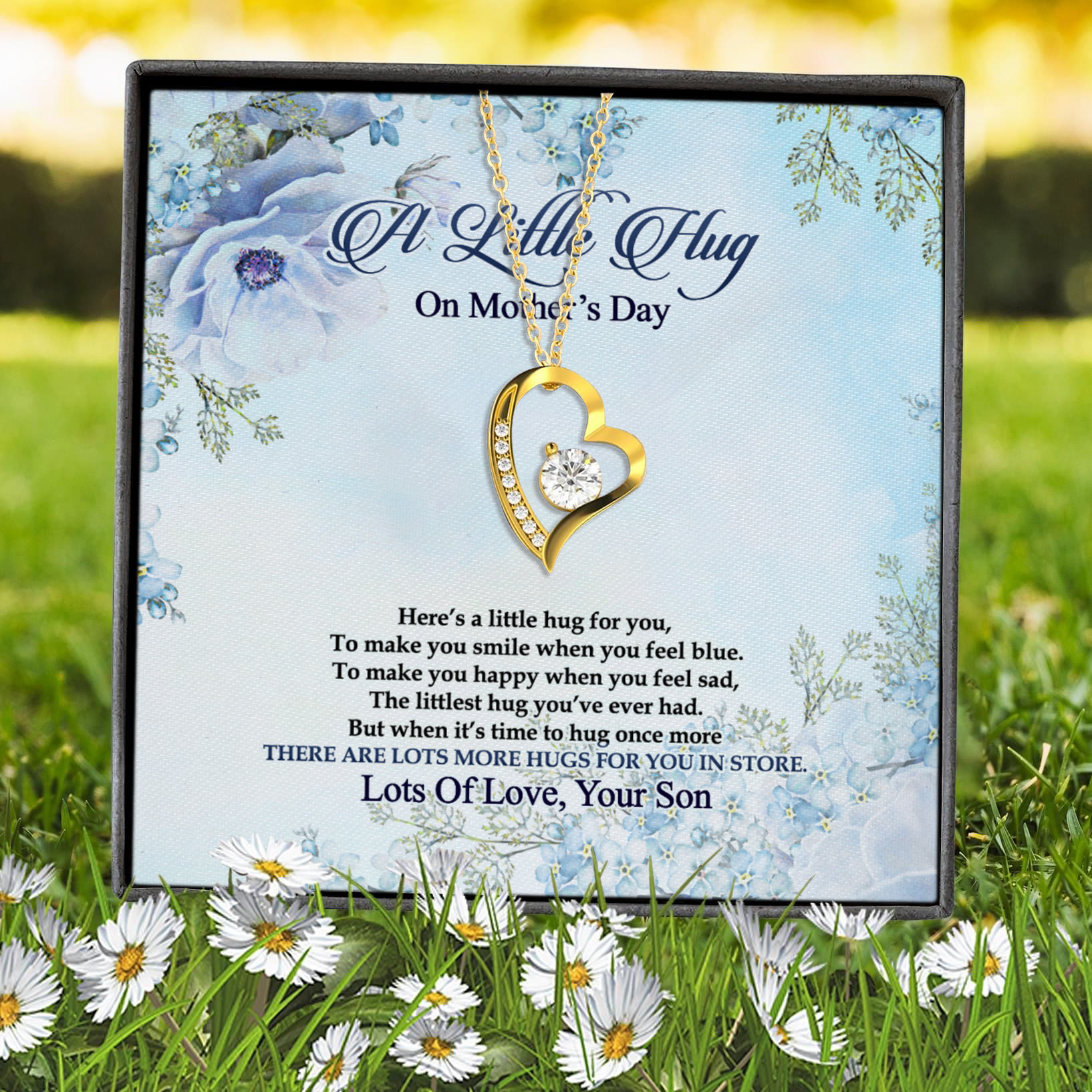 1N.A Little Hug On Mother's Day - Son Forever Love Necklace (Gold) 7