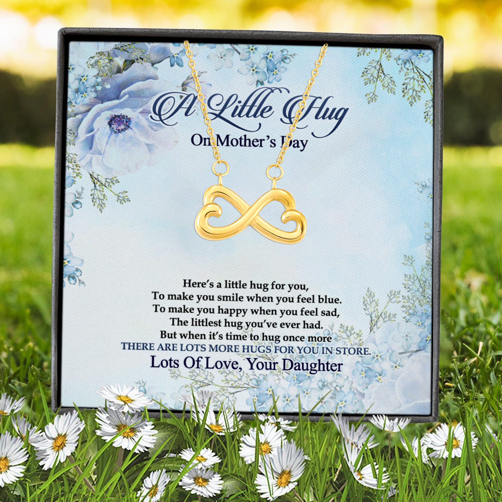 1N.A Little Hug On Mother's Day - Daughter Infinity Heart Necklace (Gold) 7