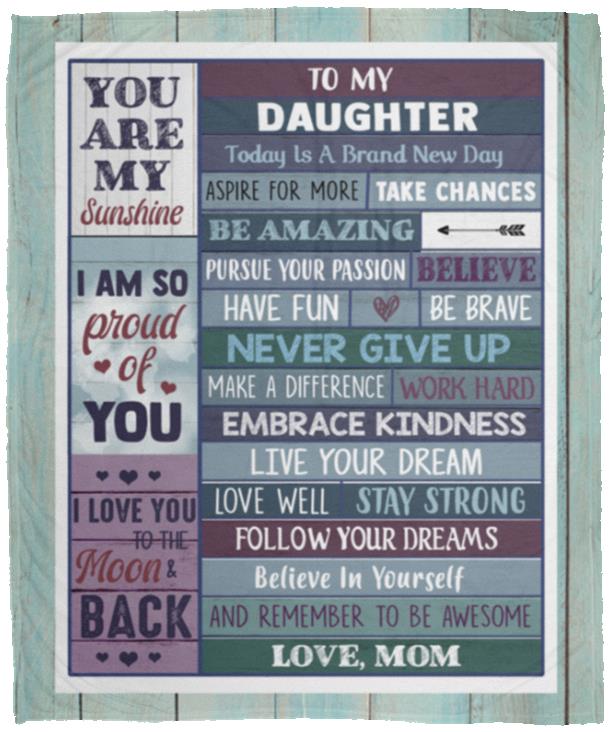 To My Daughter, White, Cozy Plush Fleece Blanket - 50x60