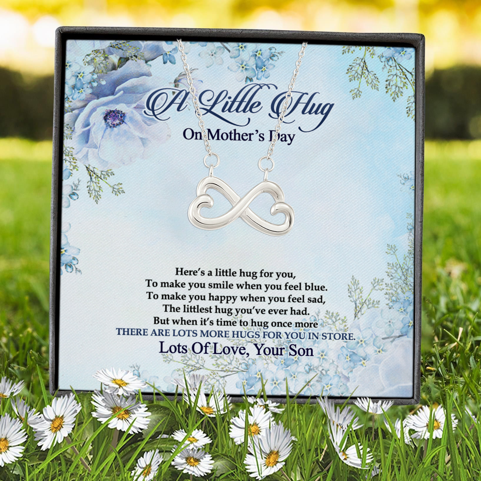 1N.A Little Hug On Mother's Day - Son Infinity Heart Necklace (Silver) 7
