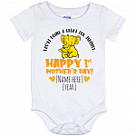 Personalized Elephants, White, Baby Onesie - 12 Month