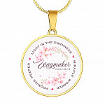 Waymaker Light In The Darkness Miracle Worker Promise Keeper Circle Pendant Necklace - Circle Luxury Necklace (Gold Plated)