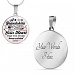 A Grandchild Fills A Space In Your Heart That You Never Knew Existed Circle Pendant Necklace - Circle Luxury Necklace (Silver)