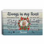 Custom Photo Always In My Heart Your Wings Were Ready Gallery Wrapped Framed Canvas Prints - Unframed Poster, White, 0.75'' Framed Canvas Custom Photo Always In My Heart Your Wings Were Ready Gallery Wrapped Framed Canvas Prints - Unframed Poster, White, 0.75'' Framed Canvas