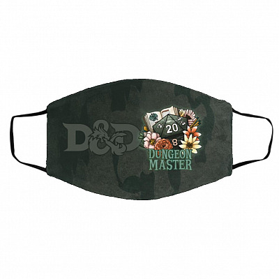 Dungeon Master Washable Reusable, White, Cloth Face Cover – Medium/Large
