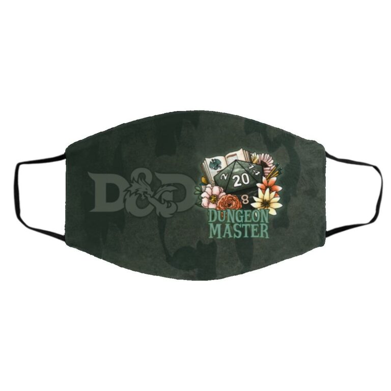 Dungeon Master Washable Reusable, White, Cloth Face Cover – Medium/Large