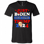 Biden Shirt, Black, V-Neck T-Shirt