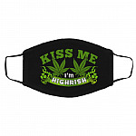 Kiss Me I'm Highrish St. Patrick's Day, Black, Cloth Face Cover – Medium/Large