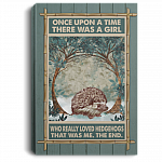 Once Upon A Time There Was A Girl Who Really Loved Hedgehogs Wrapped Framed Canvas Prints - Unframed Poster, White, 0.75'' Framed Canvas Once Upon A Time There Was A Girl Who Really Loved Hedgehogs Wrapped Framed Canvas Prints - Unframed Poster, White, 0.75'' Framed Canvas