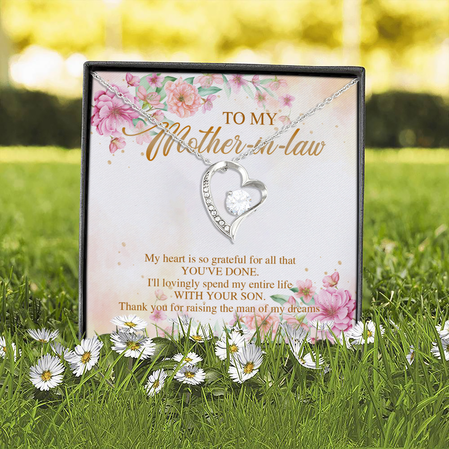 4O. My Mother In Law Necklace Forever Love Necklace (Silver) 2