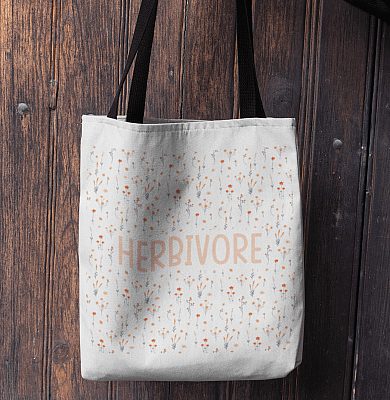 Alternative view of Herbivore Flowers All Over Print Tote Bag - Shoulder Bag - Reusable Grocery Shopping Bag - Vegan Gifts