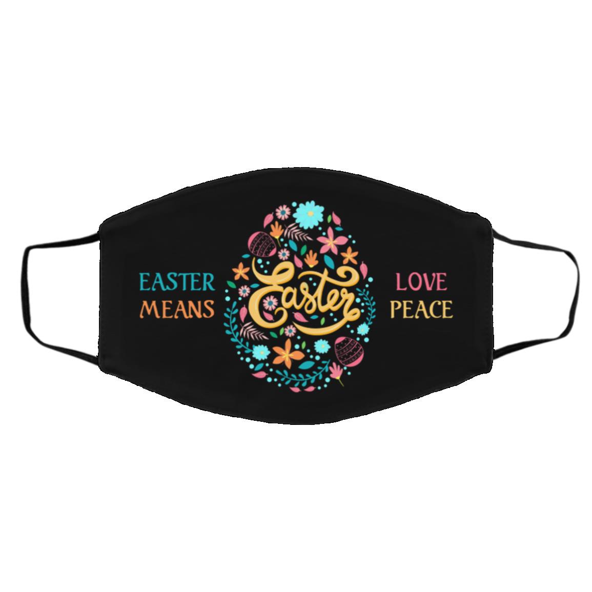 Happy Easter, Black, Cloth Face Cover – Medium/Large Happy Easter, Black, Cloth Face Cover – Medium/Large