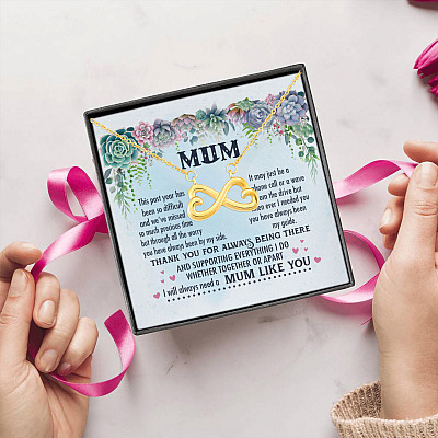 Alternative view of Mum This Past Year Has Been So Difficult Mothers Day Heartfelt Card Jewelry Infinity Heart Pendant Necklace