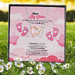7VT. New Big Sister My Little Eyes Interlocking Hearts Necklace 7