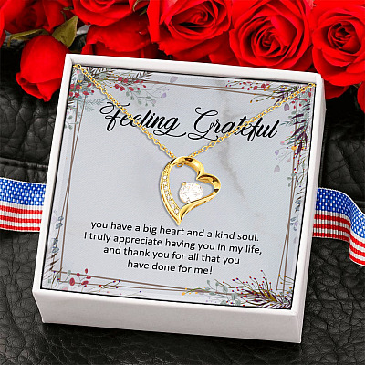 Alternative view of Feeling Grateful You Have A Big Heart And A Kind Soul Forever Love Pendant Necklace