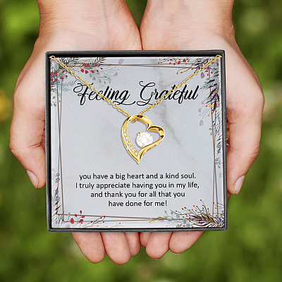 Feeling Grateful You Have A Big Heart And A Kind Soul Forever Love Pendant Necklace