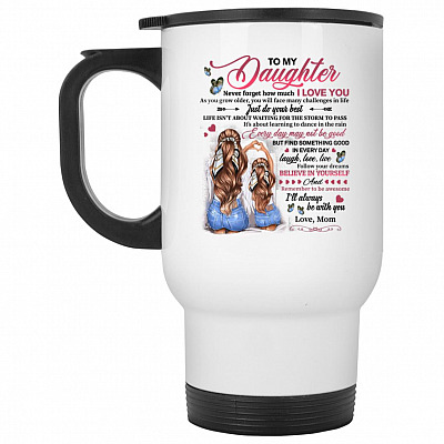 14 oz. White Travel Mug