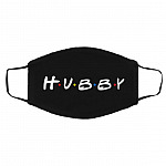 Friends Hubby, Black, Cloth Face Cover – Medium/Large