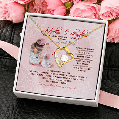 The Bond Between Mother and Daughter Is Forever Mother Daughter Gift Forever Love Pendant Necklace