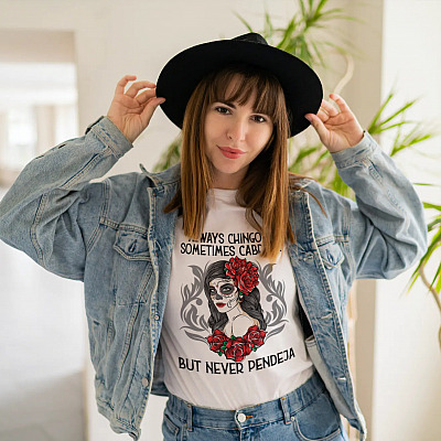 Alternative view of Always Chingona Sometimes Cabrona Never Pendeja T-shirt - V-neck - Mexican Girl Shirt - Spanish Girl Shirt