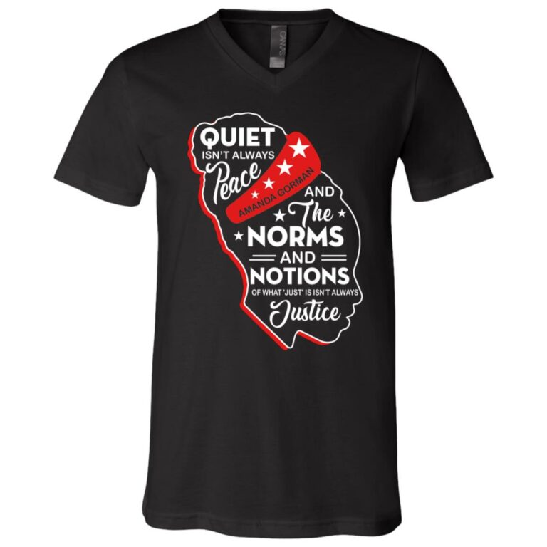 Amanda Gorman T shirt V neck, Black, V-Neck T-Shirt