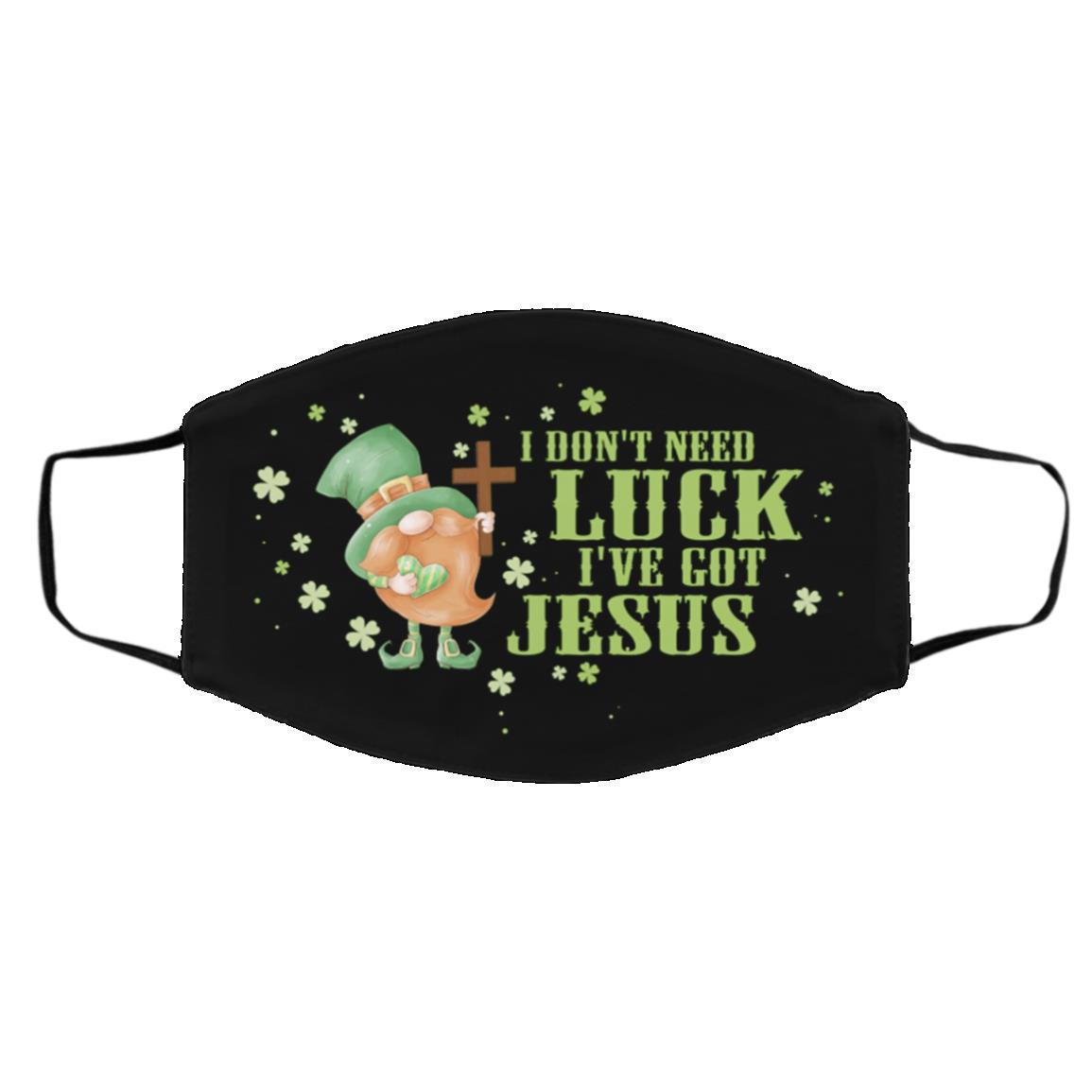 Gnome I Don't Need Luck, Black, Cloth Face Cover – Medium/Large Gnome I Don't Need Luck, Black, Cloth Face Cover – Medium/Large
