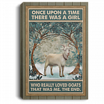Once Upon A Time There Was A Girl Who Really Loved Goats Wrapped Framed Canvas Prints - Unframed Poster, White, 0.75'' Framed Canvas Once Upon A Time There Was A Girl Who Really Loved Goats Wrapped Framed Canvas Prints - Unframed Poster, White, 0.75'' Framed Canvas