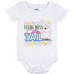 Personalized Little Miss Cottontail Happy Easter Day Baby Onesie - Toddler Baby Infant Bodysuit, White, Baby Onesie - 12 Month