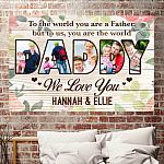 3VT. Dad To The World You Are Custom canvas mk2