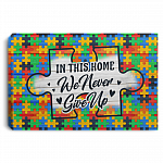 Colorful Puzzle In This House We Never Give Up Gallery Wrapped Framed Canvas Prints - Unframed Poster, White, 0.75'' Framed Canvas Colorful Puzzle In This House We Never Give Up Gallery Wrapped Framed Canvas Prints - Unframed Poster, White, 0.75'' Framed Canvas