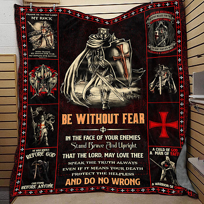 Alternative view of Be Without Fear In The Face Of Your Enemies Stand Brave And Upright That The Lord Fleece Blanket - Sherpa Blanket