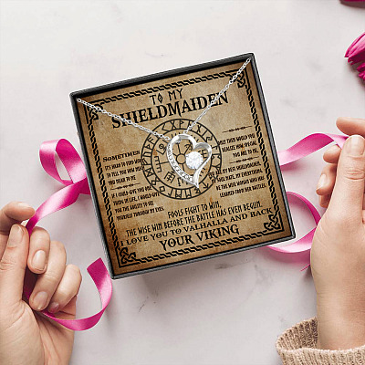 Alternative view of To My Shieldmaiden Sometimes It's Hard To Find Forever Love Pendant Necklace - Viking Wife Necklace