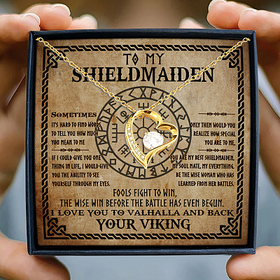 To My Shieldmaiden Sometimes It's Hard To Find Forever Love Pendant Necklace - Viking Wife Necklace