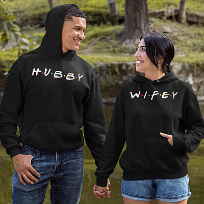 Alternative view of Hubby Wifey Friends Couple Hoodie - Sweatshirt - Long Sleeve Shirt For Wife