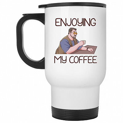 14 oz. White Travel Mug