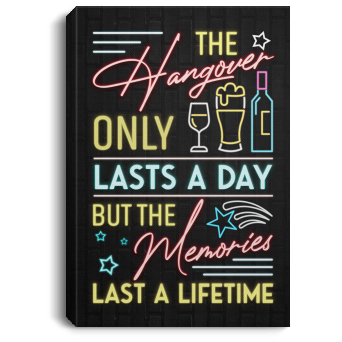 The Hangover Only Last A Day Gallery Wrapped Framed Canvas Prints - Unframed Poster - Home Decor Wall Art, White, 0.75'' Framed Canvas The Hangover Only Last A Day Gallery Wrapped Framed Canvas Prints - Unframed Poster - Home Decor Wall Art, White, 0.75'' Framed Canvas