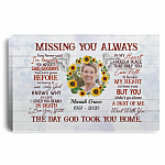 Personalized Photo Missing You Always You Never Said I'm Leaving You Never Said Goodbye Framed Canvas - Unframed Poster, White, 0.75'' Framed Canvas