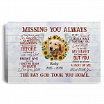 Personalized Photo Pet Missing You Always You Never Said I'm Leaving Memorial Framed Canvas - Unframed Poster, White, 0.75'' Framed Canvas