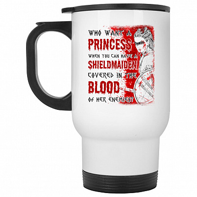 14 oz. White Travel Mug