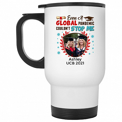 14 oz. White Travel Mug