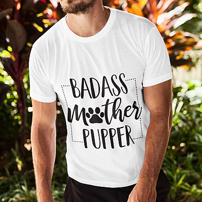 Alternative view of Badass Mother Pupper Dog Mom Gift Ideas T-Shirt - V-Neck Tee