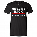 trump vneck, Black, V-Neck T-Shirt