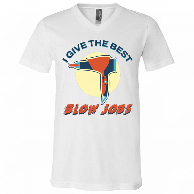 Funny Hairdresser, White, V-Neck T-Shirt