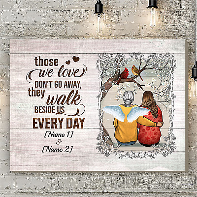 Alternative view of Personalized Cardinal Those We Love Don't Go Away Framed Canvas Prints - Memorial Unframed Poster