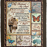 My Husband My Angel When God Blanket, White, Cozy Plush Fleece Blanket - 50x60